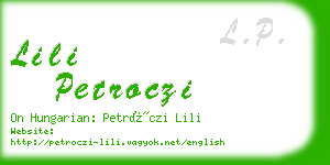 lili petroczi business card